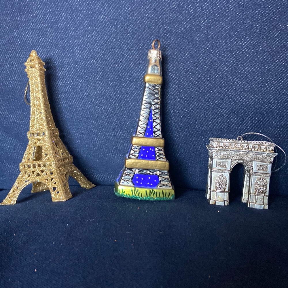 Set of Three Paris Ornaments